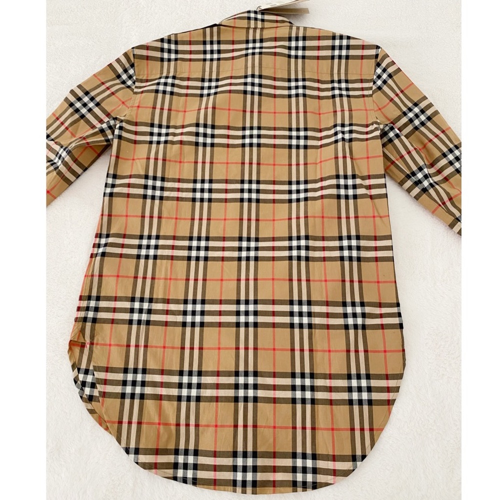 NWT Burberry Satin Stripe Vintage Check Shirt - Picture 10 of 16